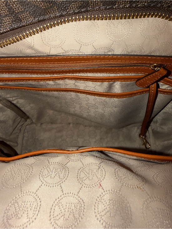 Michael Kors Signature Brown Backpack | Full Size | MK Logo Print main image 5